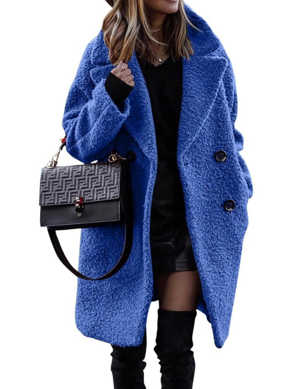 Cozy Faux Fur Coat for Women | Stylish Lapel Fleece Sherpa Jacket